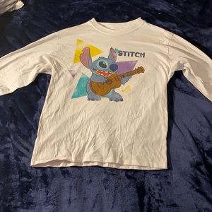 white long sleeve stitch designed shirt